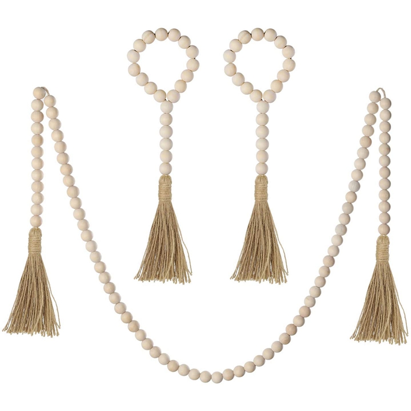 Guirnalda de Cuentas de Madera, DecoracióN de Cuentas de Madera Antigua