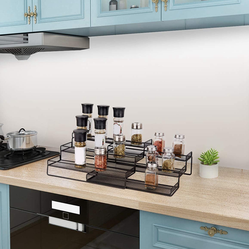 3 Stufiges, Erweiterbares GewüRz Regal für Schrank und Speise Kammer