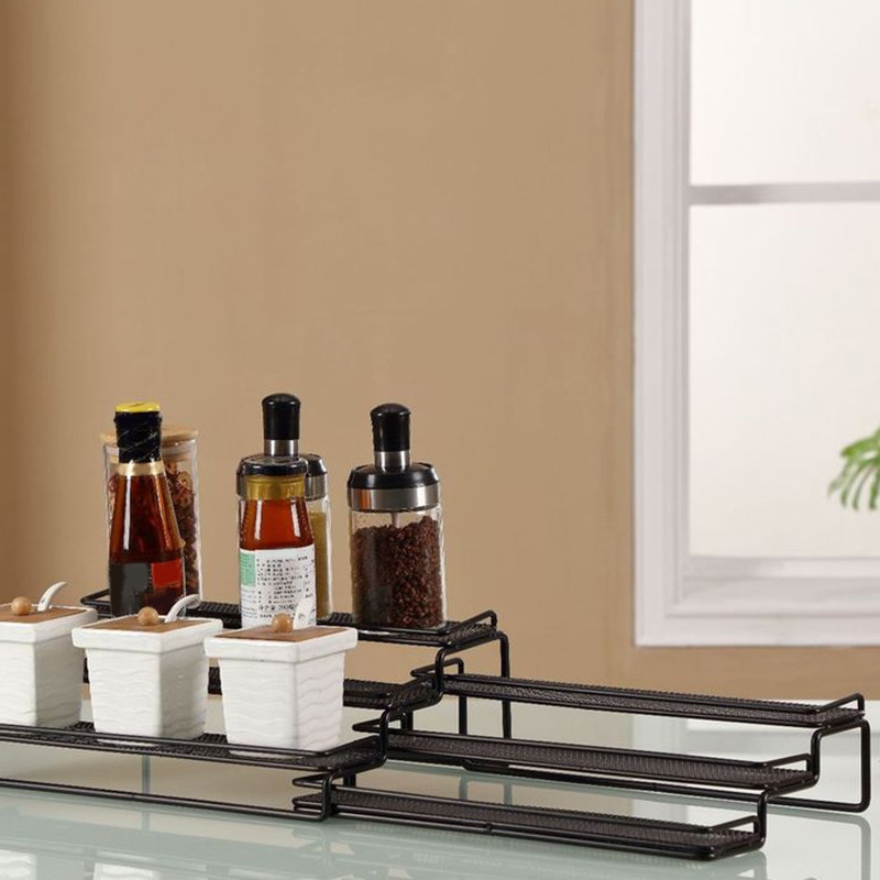 3 Stufiges, Erweiterbares GewüRz Regal für Schrank und Speise Kammer