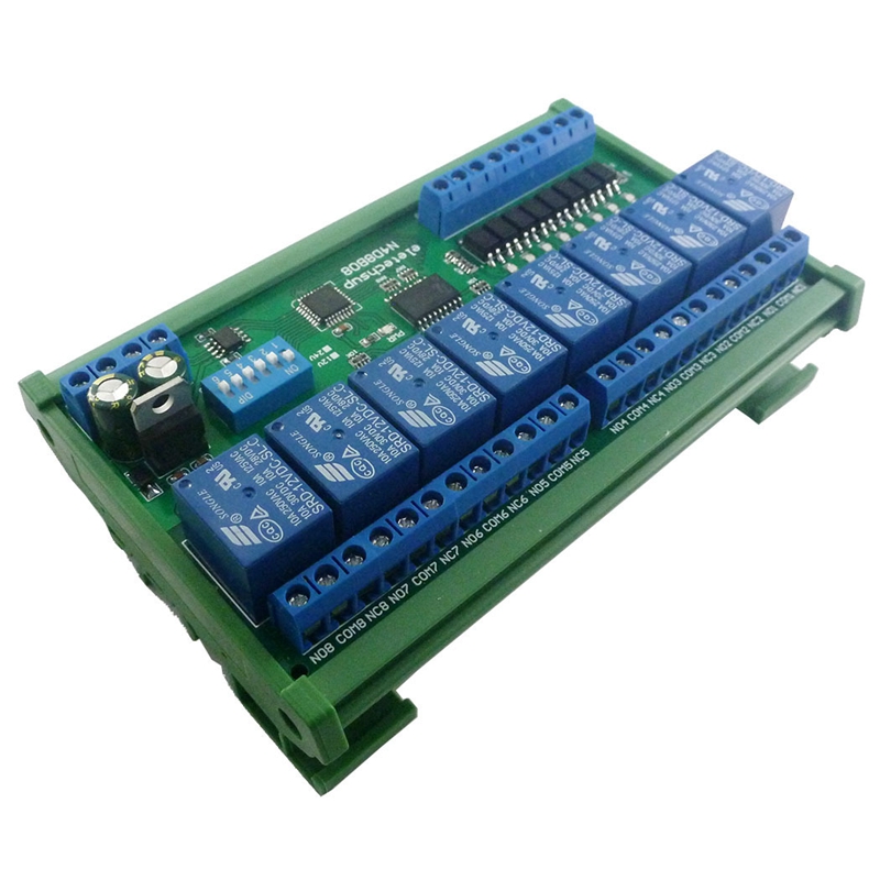 8 CH RS485 Relay Board Modbus RTU UART Remote Control Switch DIN35 Rail