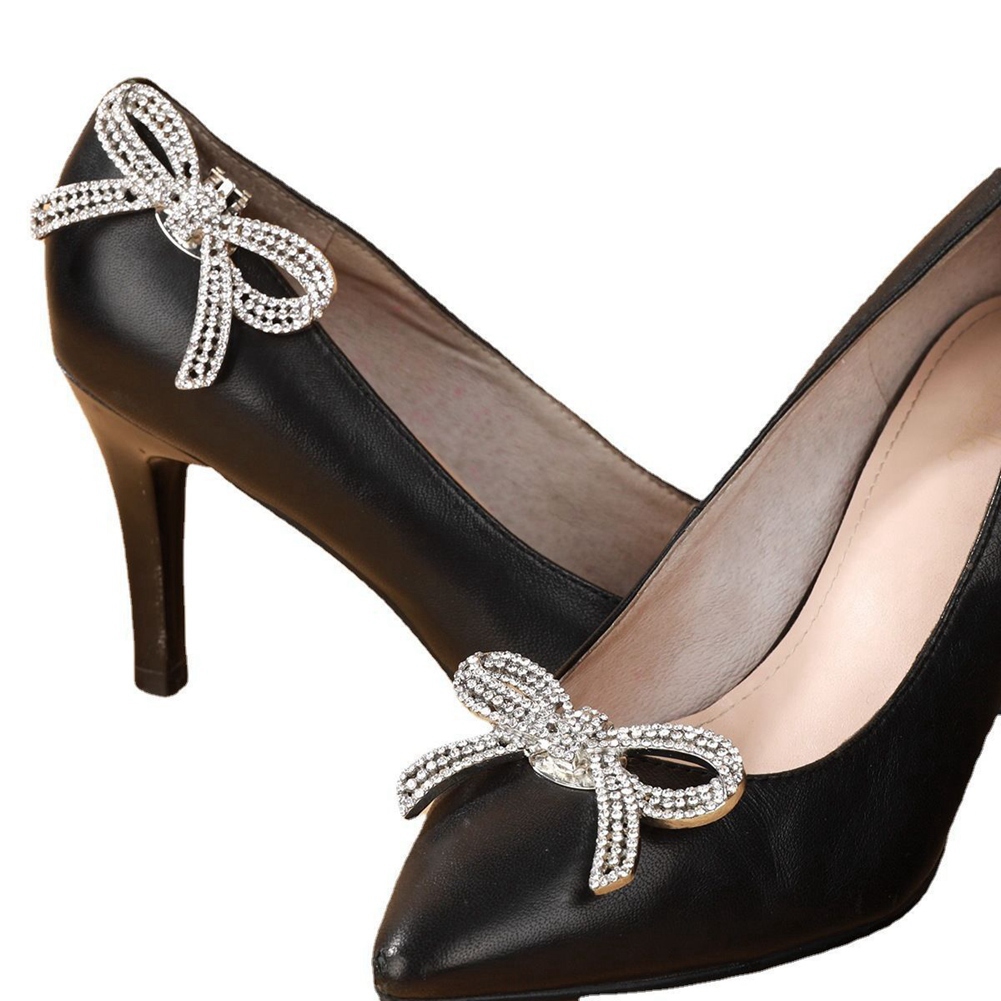 2Pcs Crystal Rhinestones Bow Shoe Clips Wedding Bridal Shoe Buckles DIY2061 - Picture 9 of 13