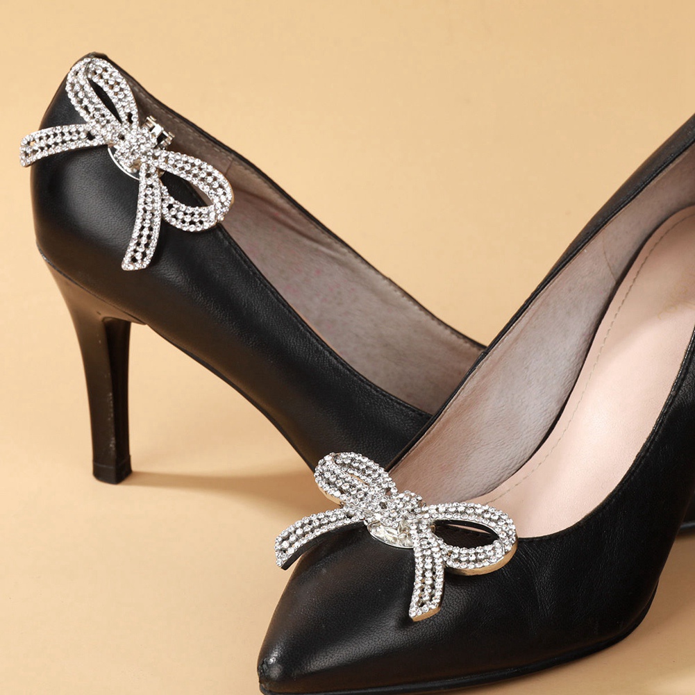 2Pcs Crystal Rhinestones Bow Shoe Clips Wedding Bridal Shoe Buckles DIY2061 - Picture 12 of 13