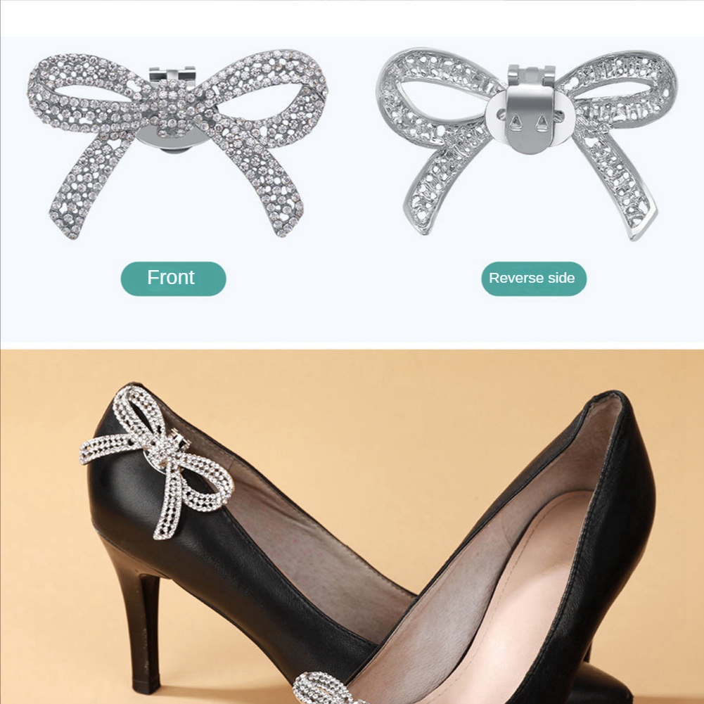 2Pcs Crystal Rhinestones Bow Shoe Clips Wedding Bridal Shoe Buckles DIY2061 - Picture 10 of 13