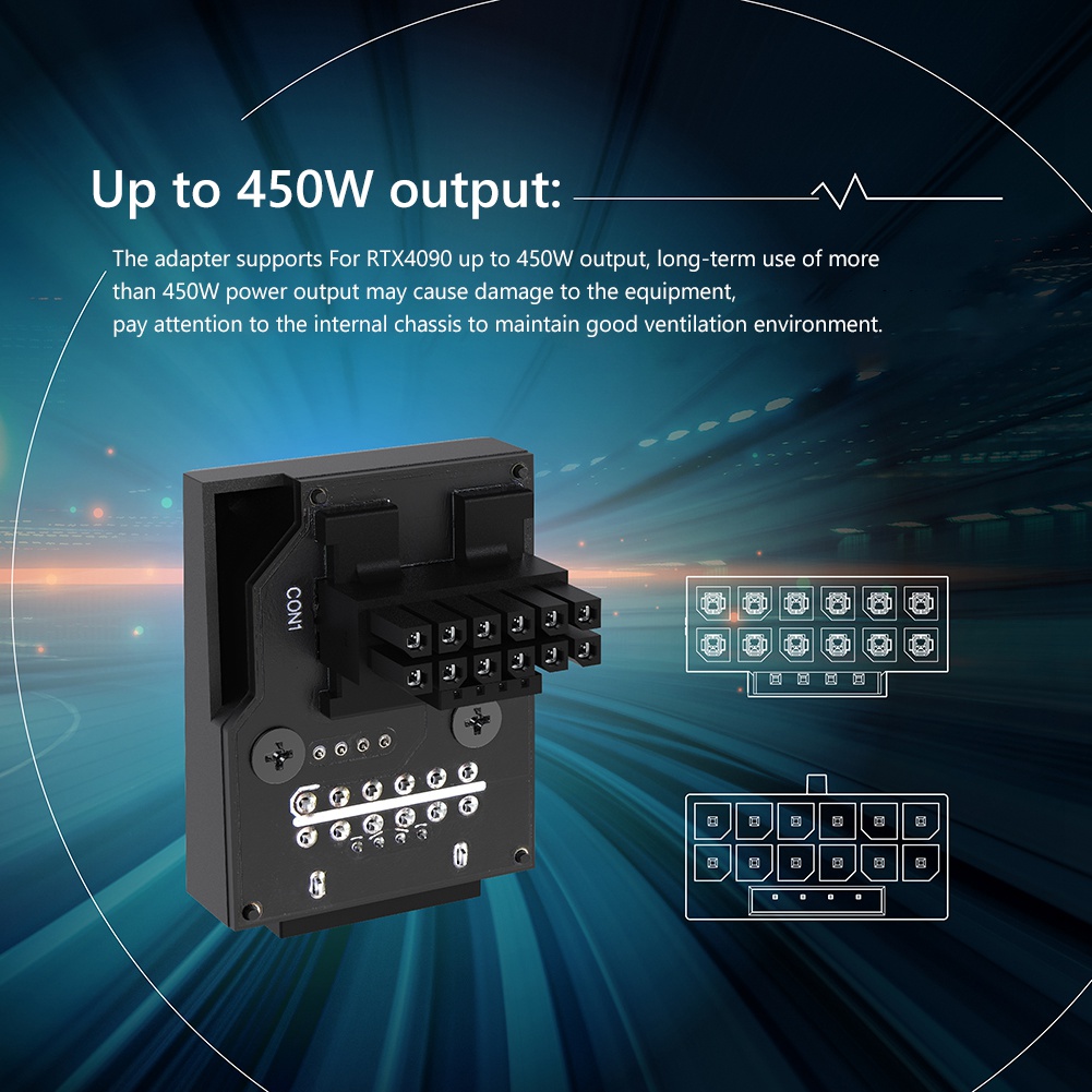 Power Supply Connector 16Pin(12+4PIN) ATX3.0 12VHPWR 450W Graphics Card GPU9553 - Afbeelding 9 van 21