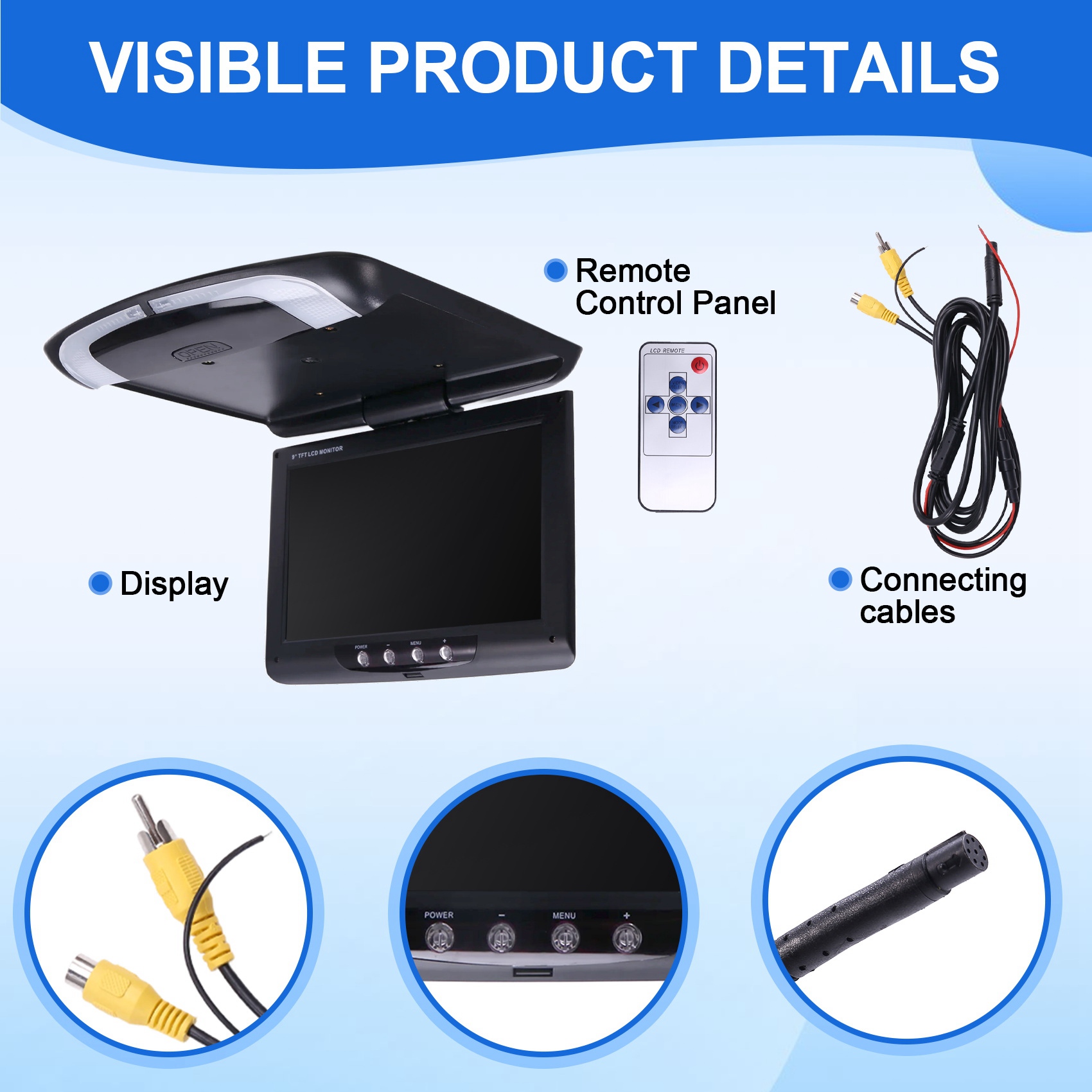 Car Roof Monitor Lcd Flip Screen Top Multimedia Video Ceiling Roof Mounted9430 - Picture 13 of 15