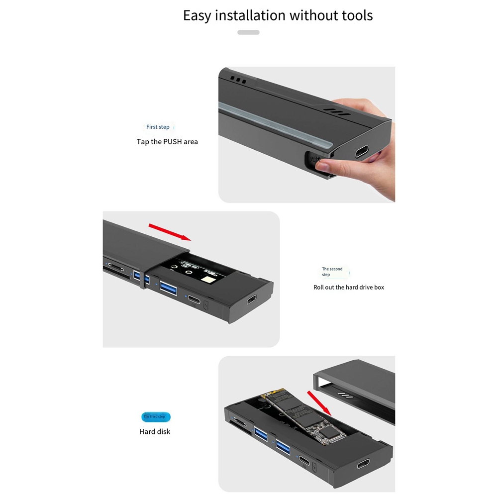 Multifunctional M.2 Hard Drive Enclosure Supports TF/S D Card NVME/NGFF5483 - Afbeelding 16 van 21