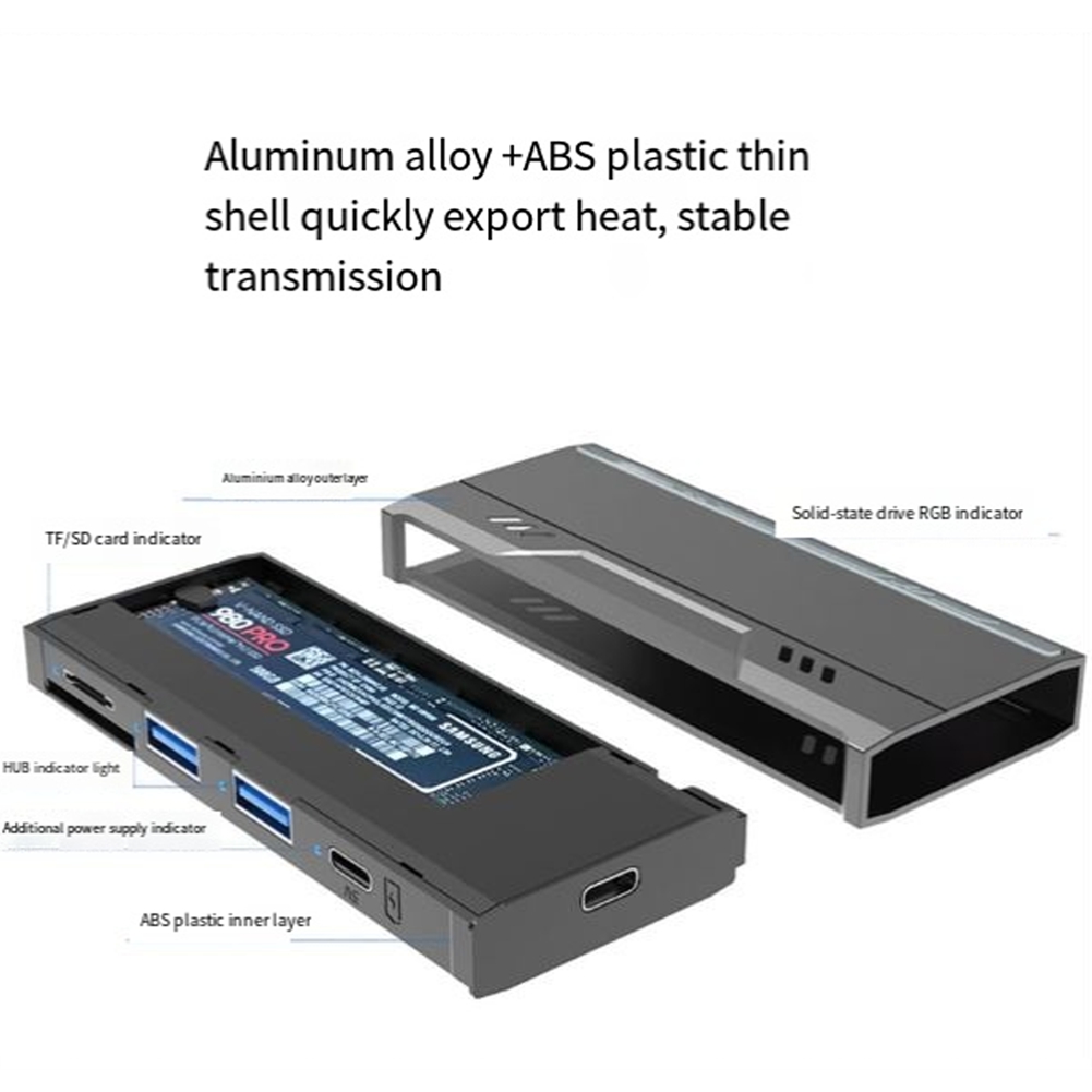 Multifunctional M.2 Hard Drive Enclosure Supports TF/S D Card NVME/NGFF5483 - Afbeelding 14 van 21