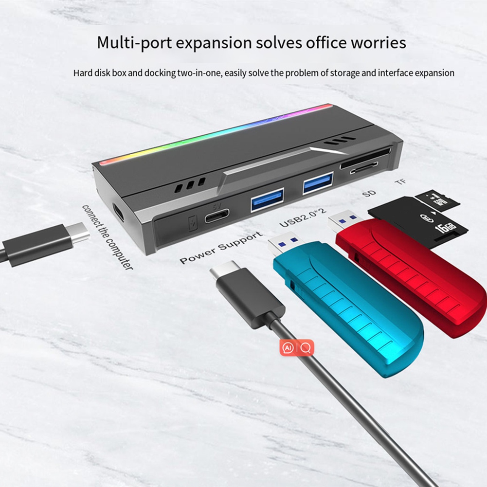 Multifunctional M.2 Hard Drive Enclosure Supports TF/S D Card NVME/NGFF5483 - Afbeelding 17 van 21