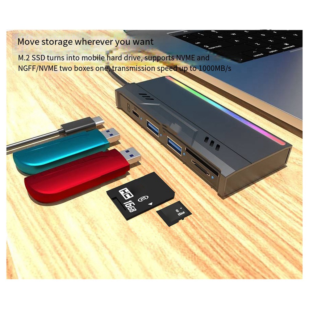 Multifunctional M.2 Hard Drive Enclosure Supports TF/S D Card NVME/NGFF5483 - Afbeelding 18 van 21