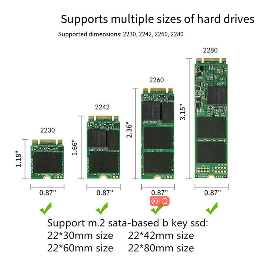 Multifunctional M.2 Hard Drive Enclosure Supports TF/S D Card NVME/NGFF5483 - Afbeelding 20 van 21