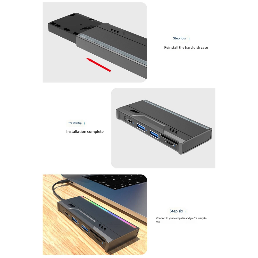 Multifunctional M.2 Hard Drive Enclosure Supports TF/S D Card NVME/NGFF5483 - Afbeelding 21 van 21