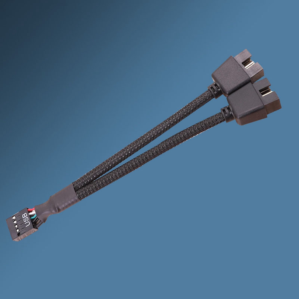2Pcs Computer Motherboard USB 2.0 9 Pin to Dual 9 Pin Extension Cable Y7482 - Afbeelding 15 van 17