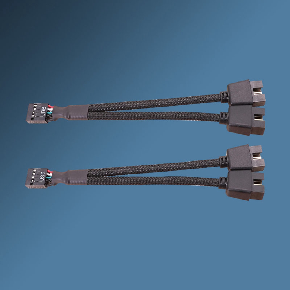 2Pcs Computer Motherboard USB 2.0 9 Pin to Dual 9 Pin Extension Cable Y7482 - Afbeelding 17 van 17