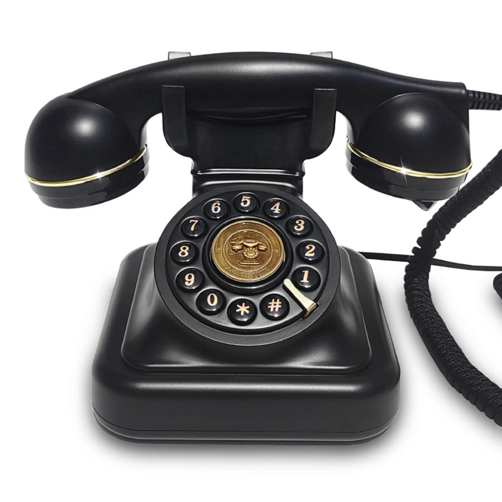1X(Kabelgebundenes Telefon im Retro-Stil mit Wählscheibe, zum Einstecken, F6292 - Zdjęcie 8 z 13