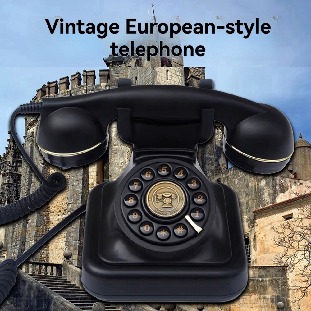 1X(Kabelgebundenes Telefon im Retro-Stil mit Wählscheibe, zum Einstecken, F6292 - Zdjęcie 9 z 13