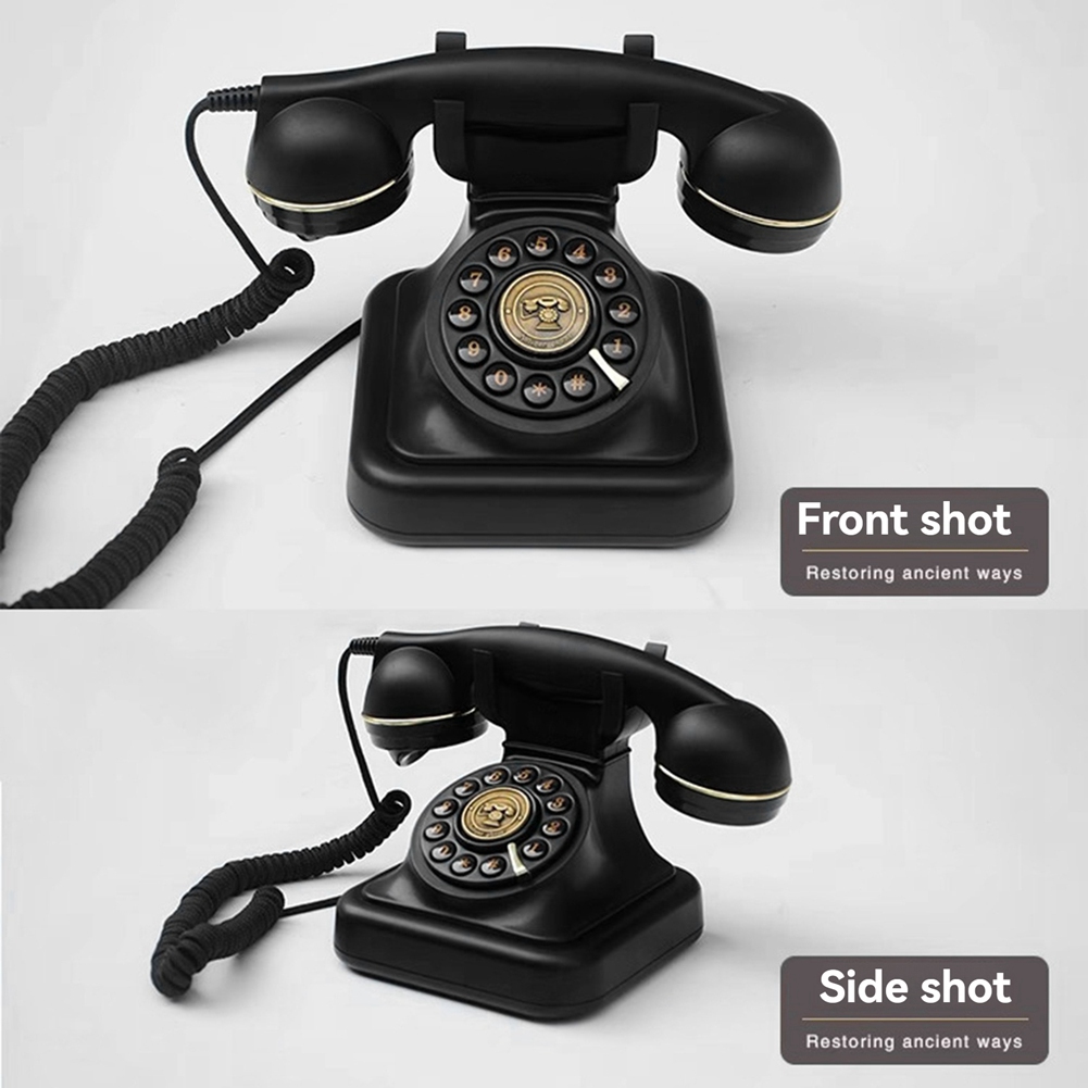 1X(Kabelgebundenes Telefon im Retro-Stil mit Wählscheibe, zum Einstecken, F6292 - Zdjęcie 10 z 13