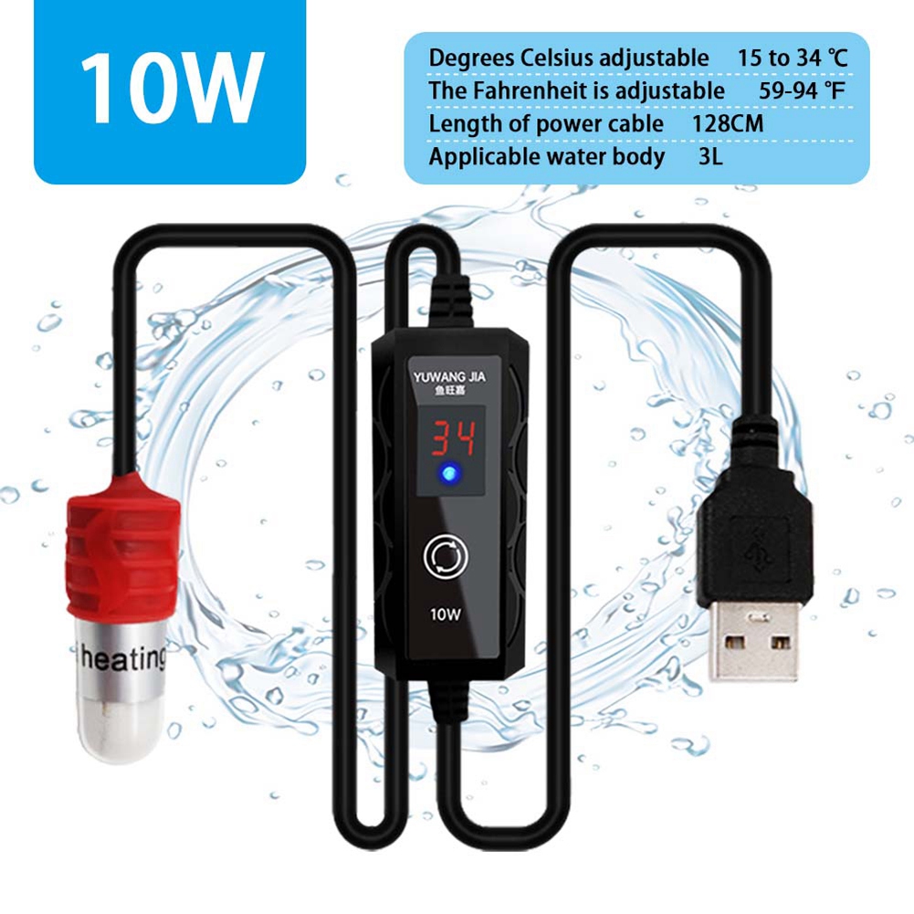 Mini-Aquarium-Heizstab, Mini-Heizung für Kleine Aquarien, USB-Ladethermosta8284 - Bild 6 von 17