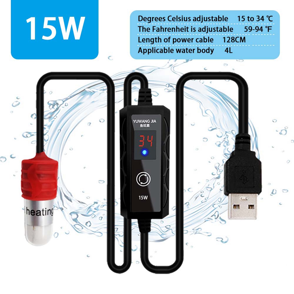 Mini-Aquarium-Heizstab, Mini-Heizung für Kleine Aquarien, USB-Ladethermosta8284 - Bild 11 von 17