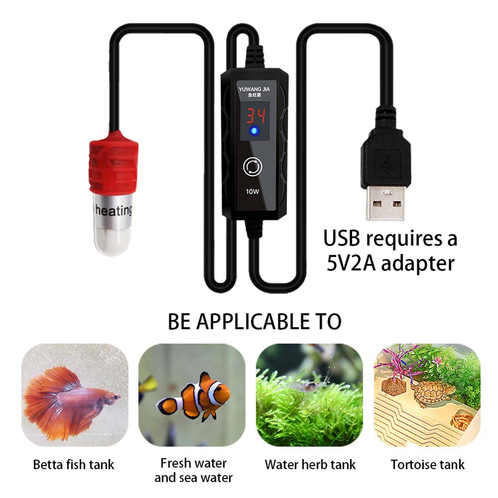 Mini-Aquarium-Heizstab, Mini-Heizung für Kleine Aquarien, USB-Ladethermosta8284 - Bild 16 von 17