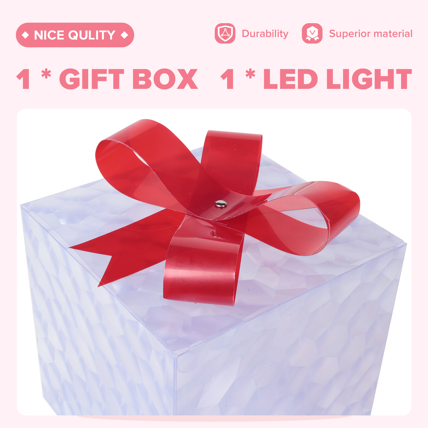 Christmas Glowing Gifts Box Decoration Ornament with Bow Lighting Box9668 - Picture 10 of 22