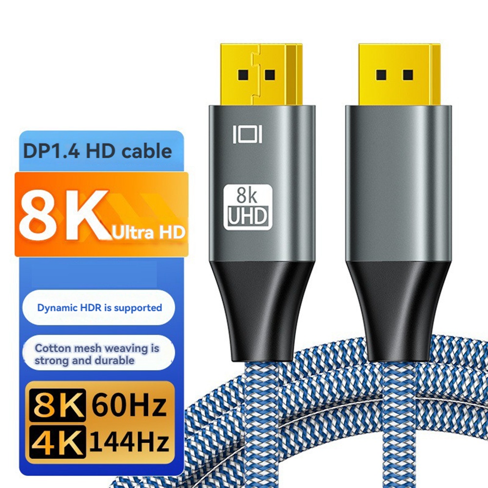 DP1.4 8K 60Hz Displayport Cable DP Cable 4K 144Hz Shielded HDR 32Gbps Video4556 - Zdjęcie 11 z 31