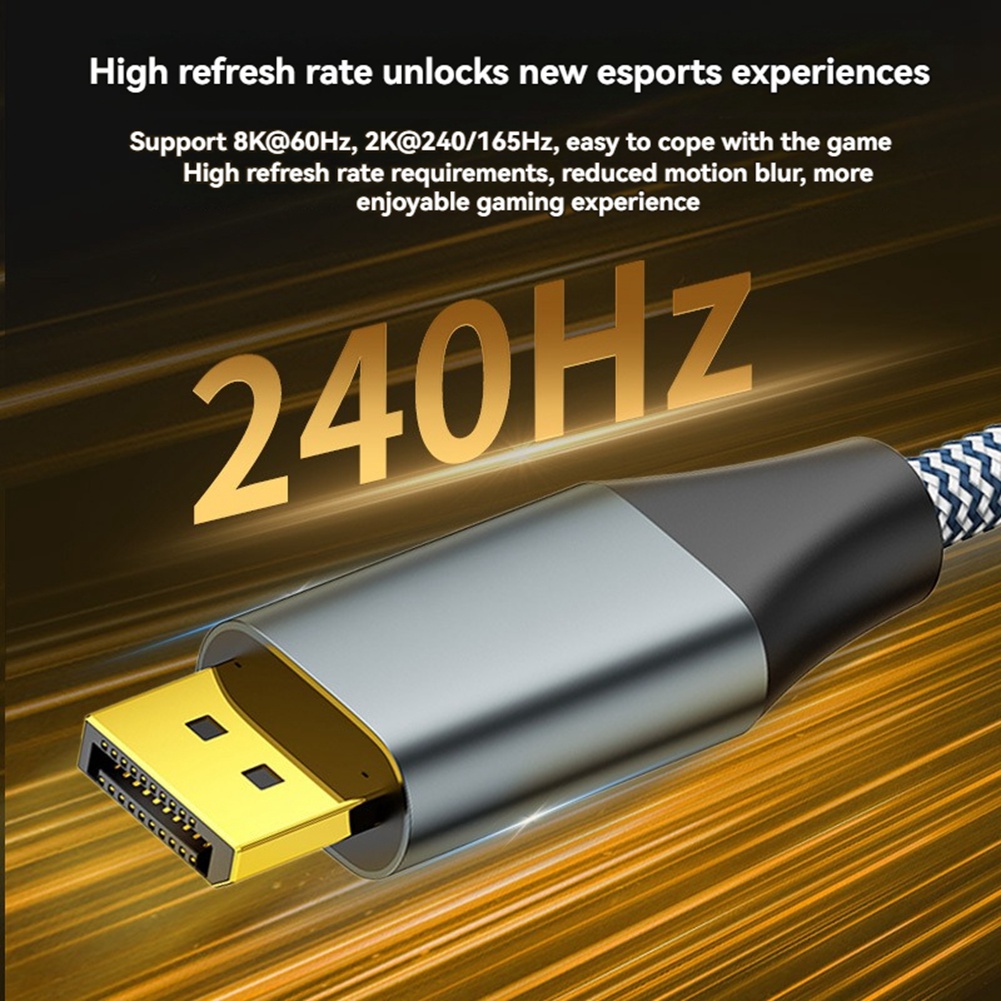 DP1.4 8K 60Hz Displayport Cable DP Cable 4K 144Hz Shielded HDR 32Gbps Video4556 - Zdjęcie 10 z 31