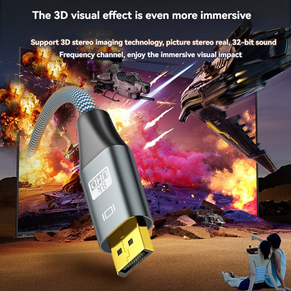 DP1.4 8K 60Hz Displayport Cable DP Cable 4K 144Hz Shielded HDR 32Gbps Video4556 - Zdjęcie 28 z 31